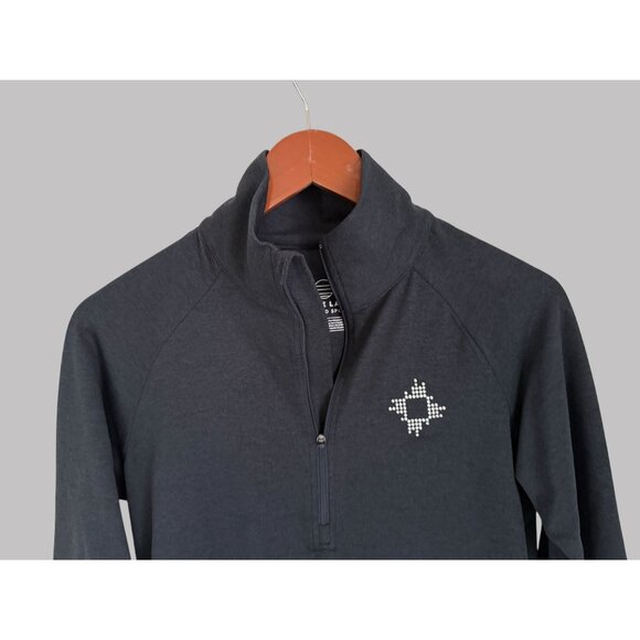 Marine Layer Womens Weekend Sport 1/4 Zip Pullover Charcoal Gray Small Cotton & - Picture 2 of 6